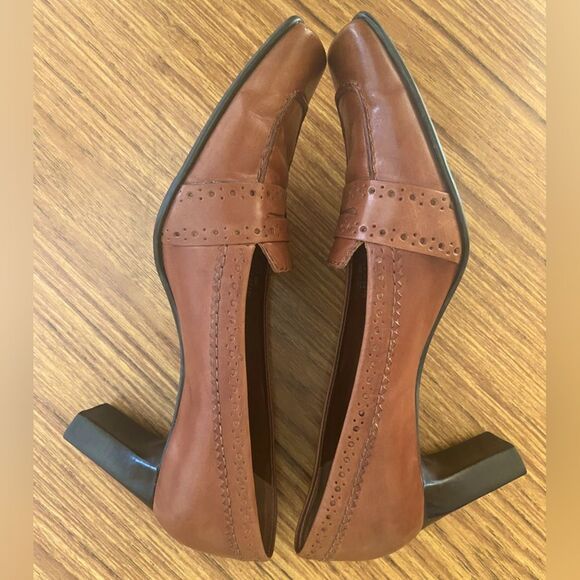 Vintage Franco Sarto - Square Toe Leather Pumps Loafers - size 8 - Picture 2 of 10